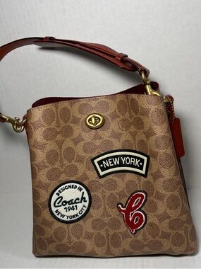 Coach C6868 Willow Patches in Signature Canvas With Rexy Dinosaur *no Crossbody